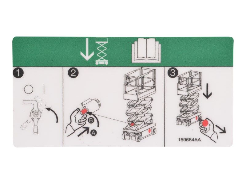 159664 Emergency Lowering Decal | Skyjack
