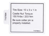 T107894 Decal, Label, Tire Spec | Genie
