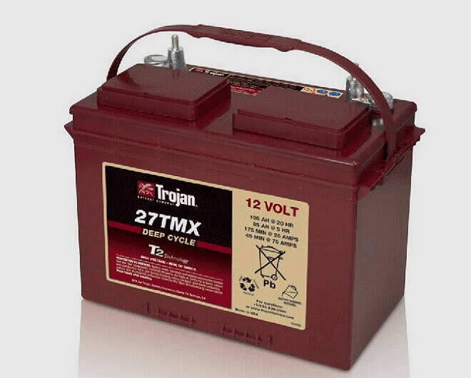 Trojan 27TMX  12V Deep Cycle Battery, Flooded Lead Acid